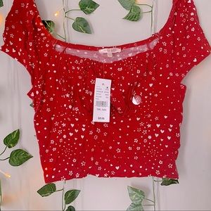 PacSun Lottie Moss Off the Shoulder Crop Top